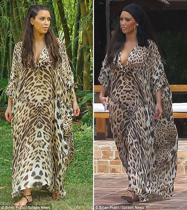 Kim Kardashian, a leopárd (Forrás: dailymail.co.uk)