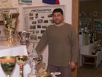 Az elsô válogatott váci labdarúgó, Nagy Tibor trófeái külön sarkot kaptak a kiállításon (Fotó: Farkas József)
