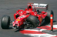 Michael Schumachernek nem sikerült beállítania Ayrton Senna hatgyôzelmes monacói rekordját