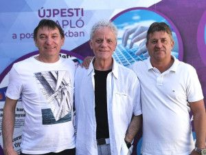 Véber György (jobbra) és Szlezák Zoltán (balra) volt Gergely Gábor vendége az Újpest TV-ben Forrás: Újpest TV/Facebook