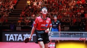 A győzelem pillanata: Harimoto Mizutanit is megverte Forrás: ittf.com