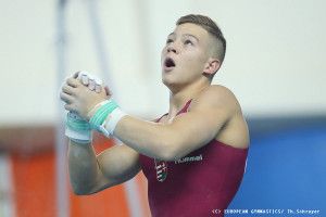 Balázs Krisztián egyéni összetettben szerzett bronzérmet a mersini ifi Eb-n Fotó: European Gymnastics/Th. Schreyer