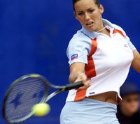 Mandula Petra szerencsés vesztesként került fel a linzi WTA-verseny fôtáblájára (Fotó: Árvai Károly)