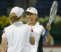 Martina Navratilova (jobbra) az idén már négy tornát nyert meg párosban