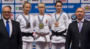 Beringer Fatime (középen) diadalt aratott Kaunasban Forrás: judoinfo.hu
