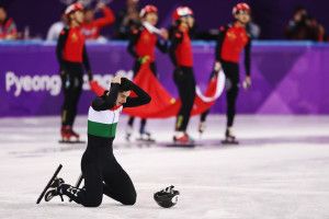 Liu Shaoang a pjongcsangi téli olimpiai arényérem megszerzésének pillanatában valószínűleg mindent átértékelt magában Fotó: Richard Heathcote/Getty Images