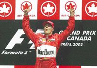 Kanadai gyôzelmének köszönhetôen Michael Schumacher a 2003-as évadban elôször állt a világbajnoki pontverseny élére