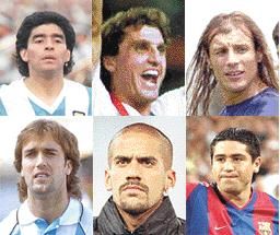 Néhányan a Boca korábbi sztárjai közül: Maradona, Ruggeri, Caniggia, Batistuta, Verón, Riquelme