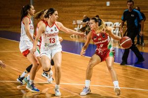 Milkovics Réka (pirosban, jobbra) a több játéklehetőség és tanulmányai miatt döntött a BEAC mellett Forrás: FIBA.Basketball