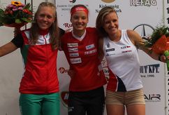 Balról: az ezüstérmes Sárközy Zsófia, a győztes Simona Aebersold és a harmadik helyezett Tereza Janosikova Forrás: jwoc2018.hu
