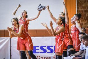 Így örültek a lányok a csoportgyőzelemnek Forrás: FIBA