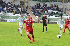 Kovácsréti Márk (pirosban) nagyon fontos gólt lőtt a Kaposvár ellen Forrás: Kisvárda FC/Facebook