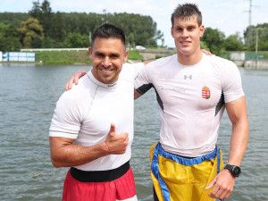 A 20 éves versenyző (jobbra) sokat tanult háromszoros olimpiai bajnok partnerétől, Kammerer Zoltántól Fotó: Tumbász Hédi/Nemzeti Sport
