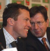 Az MLSZ elnöke, Bozóky Imre már megsúgta Lothar Matthäusnak az edzôjelöltje nevét (Fotó: Németh Ferenc)