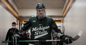 Papp Kristóf tudja, különleges felelősség, hogy ő volt az első magyar az NCAA-ben Forrás: Michigan State Spartans