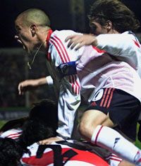 A River Plate játékosai így ünnepelték az Olimpo elleni sikert és a bajnoki címet