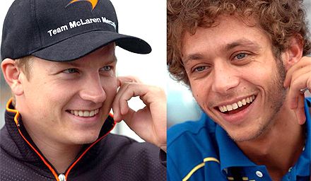 A Räikkönen (balra), Rossi duó nemcsak gyors, népszer&#251; is lenne