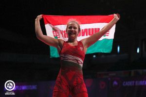 Így örült Újfalvi Lili a kadét Európa-bajnoki címnek Fotó: UWW
