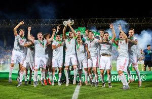 Így ünnepelték a spanyolok az U19-es Eb-győzelmüket Fotó: uefa.com
