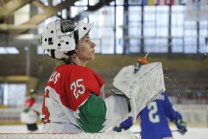 Hegedüs Levente három meccset is kapott gól nélkül játszott végig Asiagóban is Fotó: Vito De Romeo/IIHF