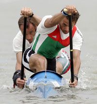 A Kozmann György (elöl), Kolonics György duó az Eb-arany után éremesélyesként rajtolhat az athéni olimpián is (fotó: Meggyesi Bálint)