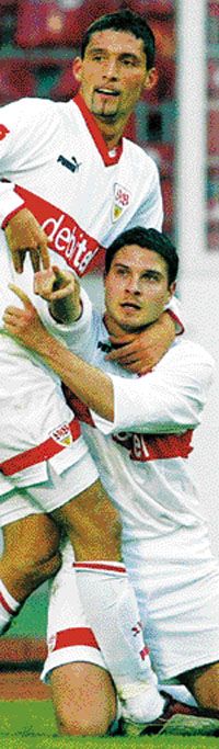 Ez az, amit ma Újpesten senki sem szeretne látni: Szabics Imre (jobbra) és Kevin Kuranyi gólt ünnepel