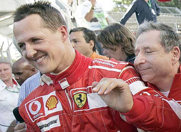 A két barát: Michael Schumacher és Jean Todt