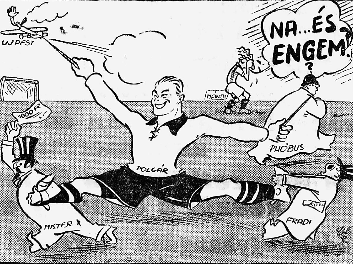 A Nemzeti Sport karikatúrája jelképes: majd szétszedték a kis Pignitzkyt