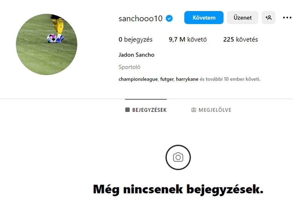 Sancho hivatalos Instagram-oldala