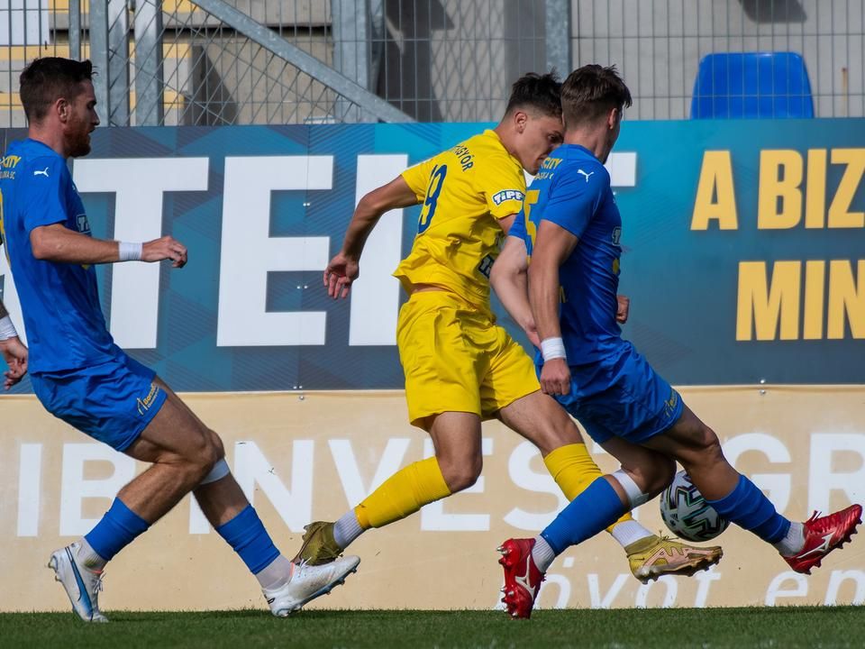 Java Bálint (sárga mezben) mindkét gyirmóti gólban fontos szerepet játszott (Fotó: Fehér Ádám/Gyirmót FC Győr)