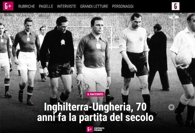 A La Gazzetta dello Sport is megemlékezett a 70 évvel ezelőtti mérkőzésről