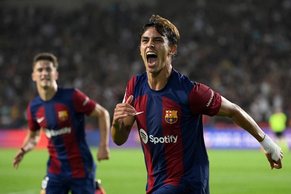Joao Félix az első gólját szerezte a Barca színeiben (Fotó: AFP)