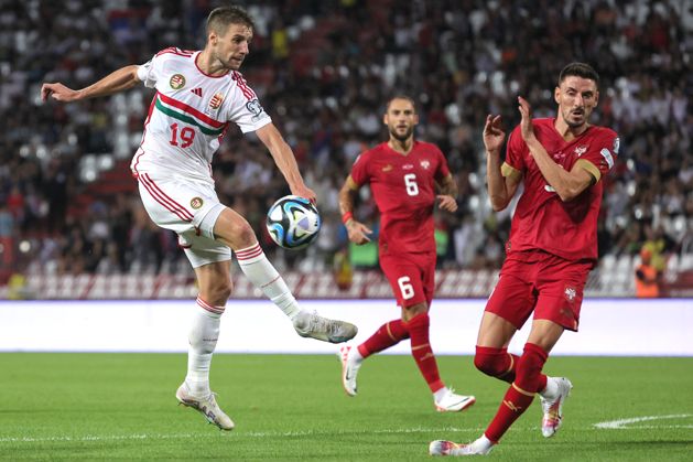 Varga Barnabás (balra) gólt lőtt, a magyar válogatott Szerbiában is nyerni tudott (FOTÓ: SZABÓ MIKLÓS)