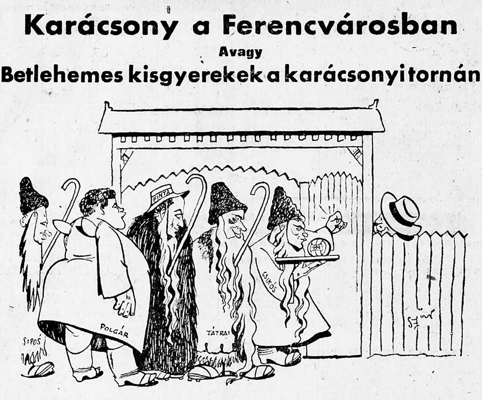 Az NS karikatúrája szerint is nagy reményei voltak a Fradinak, ám közbeszólt a gólarány