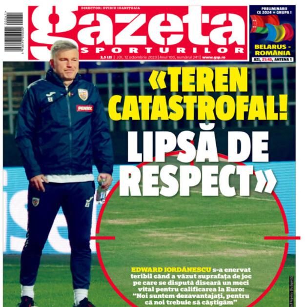 A Gazeta nyomtatott változatában is az újpesti pálya állapota a fő téma – katasztrofálisnak nevezik