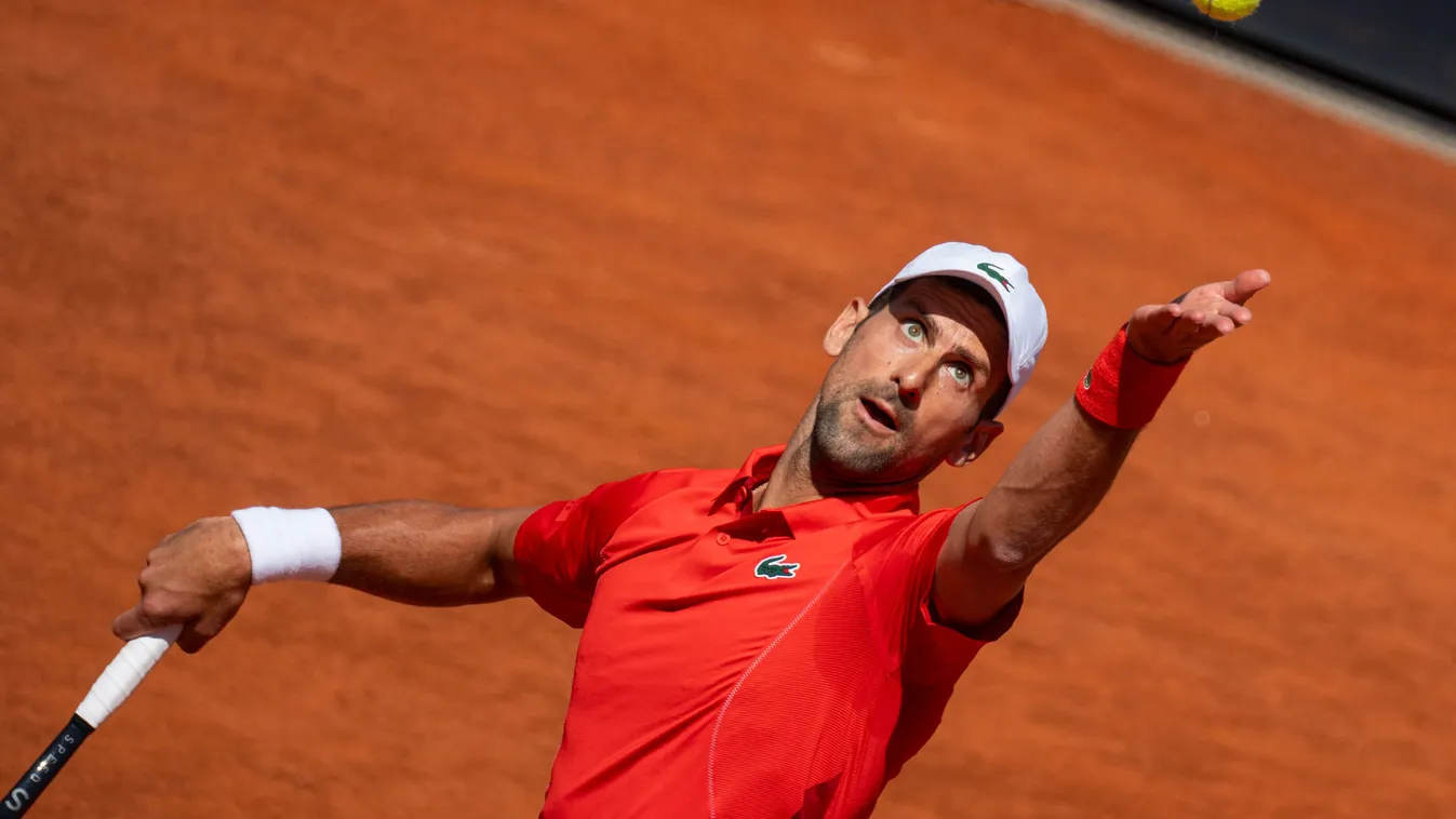 Novak Djokovic of Serbia in action during his match with