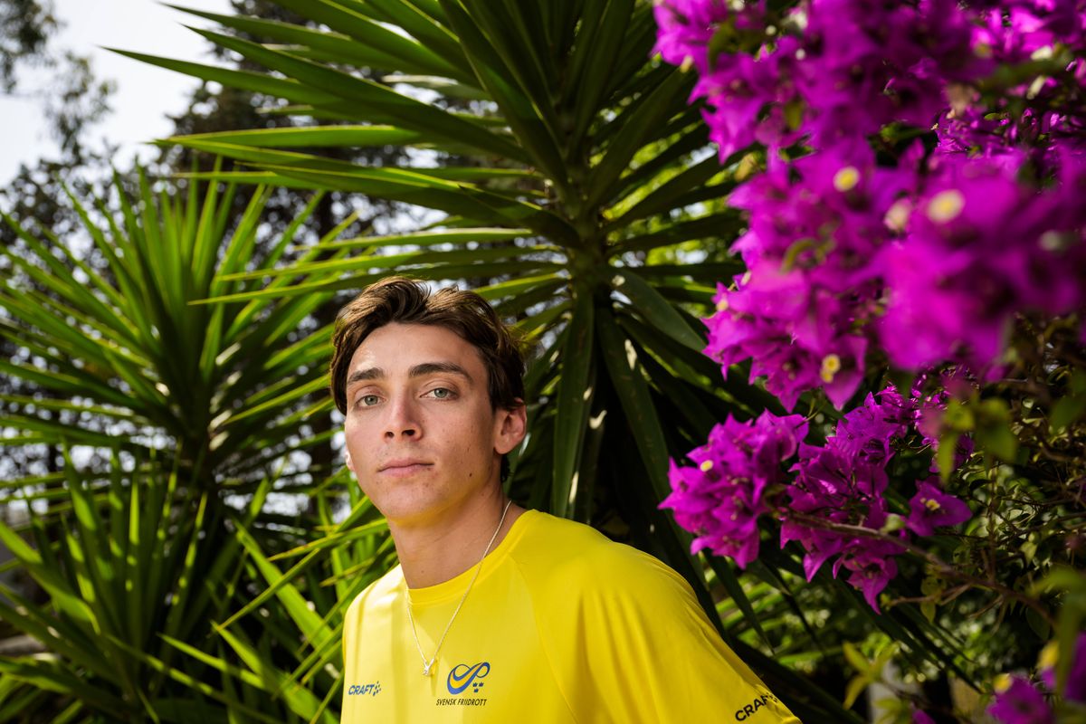 240608 Armand Duplantis of the Swedish national athletics team poses for a portrait at a press event during day 2 of the