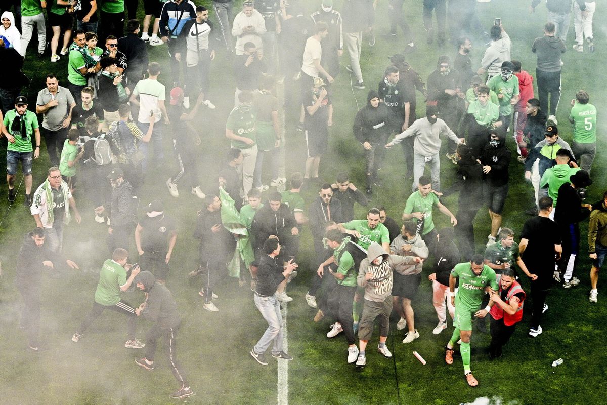 Bilder des Jahres 2022, Sport 05 Mai Sport Themen der Woche KW21 Sport Bilder des Tages Fußball, Relegation FRA, AS St.