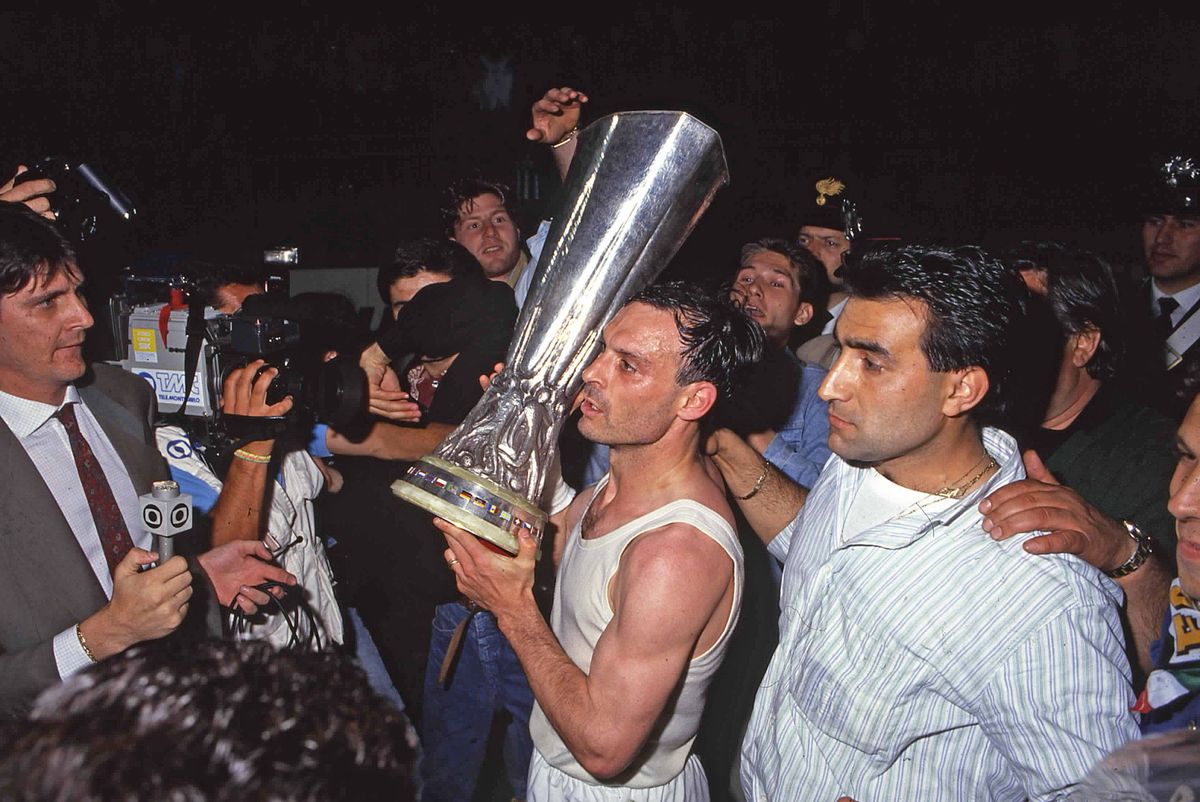 foto IPP/alberto sabattini avellino 16-05-1990 (campo neutro) finale coppa uefa 1989-1990 ritorno fiorentina-juventus ne