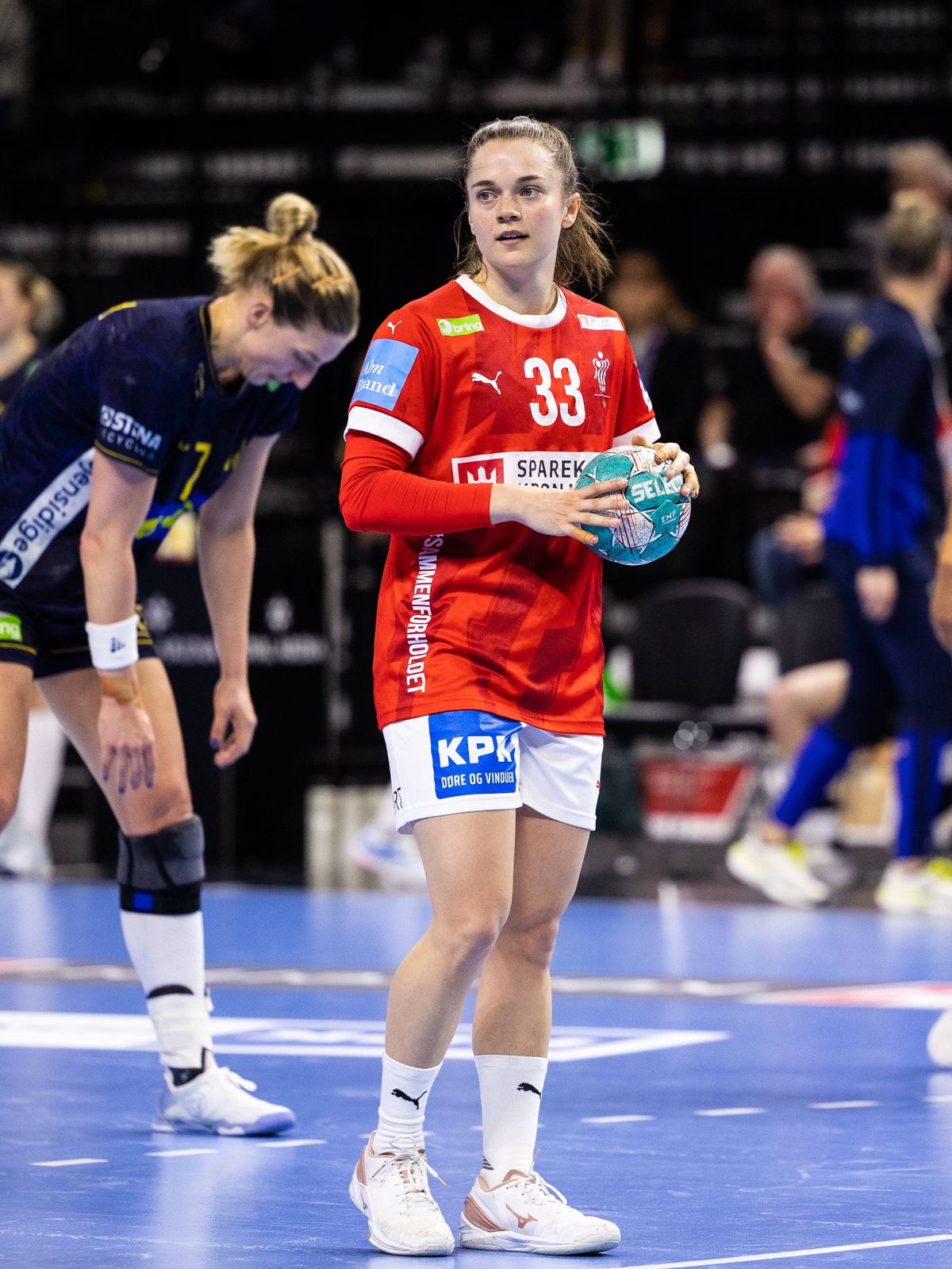 Denmark v Sweden, handball test match, Copenhagen, Denmark Copenhagen, Denmark. 11th, April 2023. Emma Friis (33) of Den