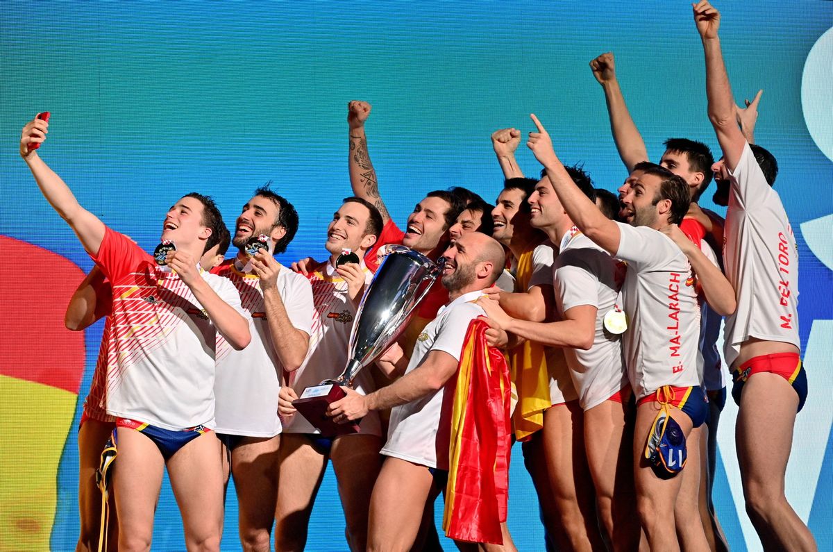 Zagreb, 160124. Swimming Youth. Croatia - Spain, final match of the 2024 European Water polo, Wasserball Championship. I