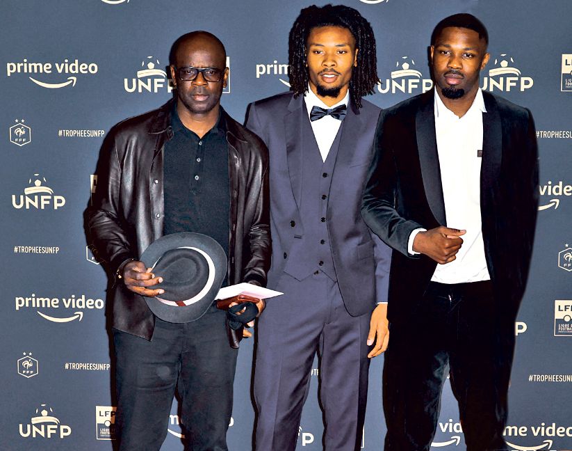 UNFP Trophy Awards - Paris Lilian Thuram, Khephren Thuram, Marcus Thuram and guest attending the 30th ceremony UNFP Trop