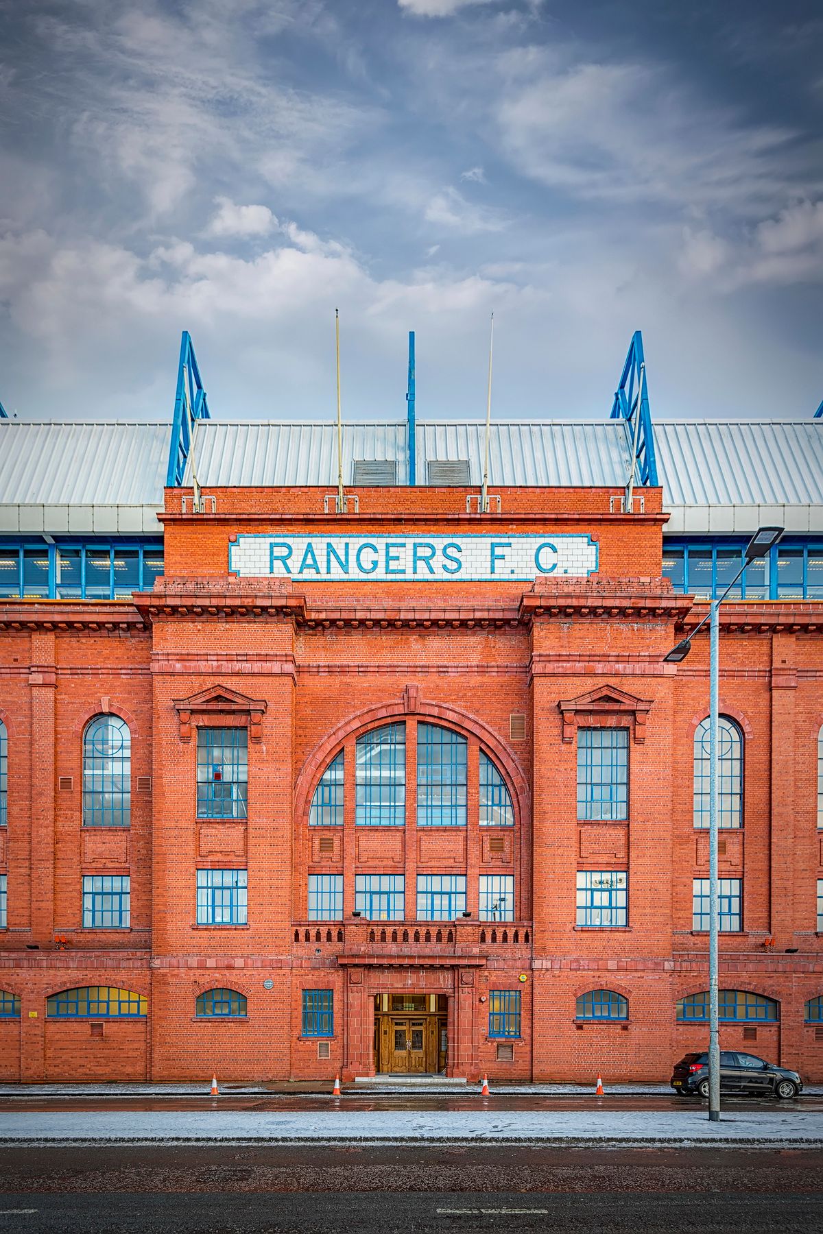 GLASGOW, SCOTLAND - JANUARY 17, 2018: A view of the world famous Ibrox stadium which is home to Rang