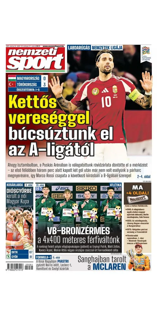 Kettős vereséggel búcsúztunk el az A-ligától; Sporttörténelmi vb-érem atlétikában