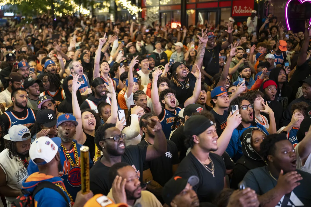 Knicks fans celebrations in New York City