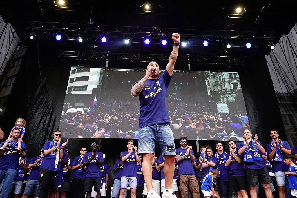 Real Oviedo Celebrates Promotion To The First Division