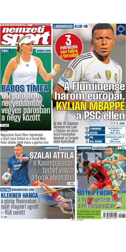 Három meccs van hátra a klub-vb-ből; Babos Tímea újra a győztes úton