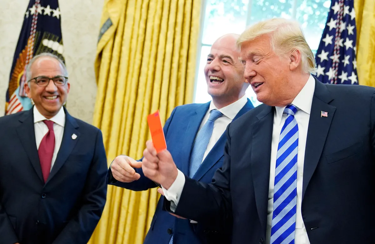 US President Donald Trump meets with the President of FIFA