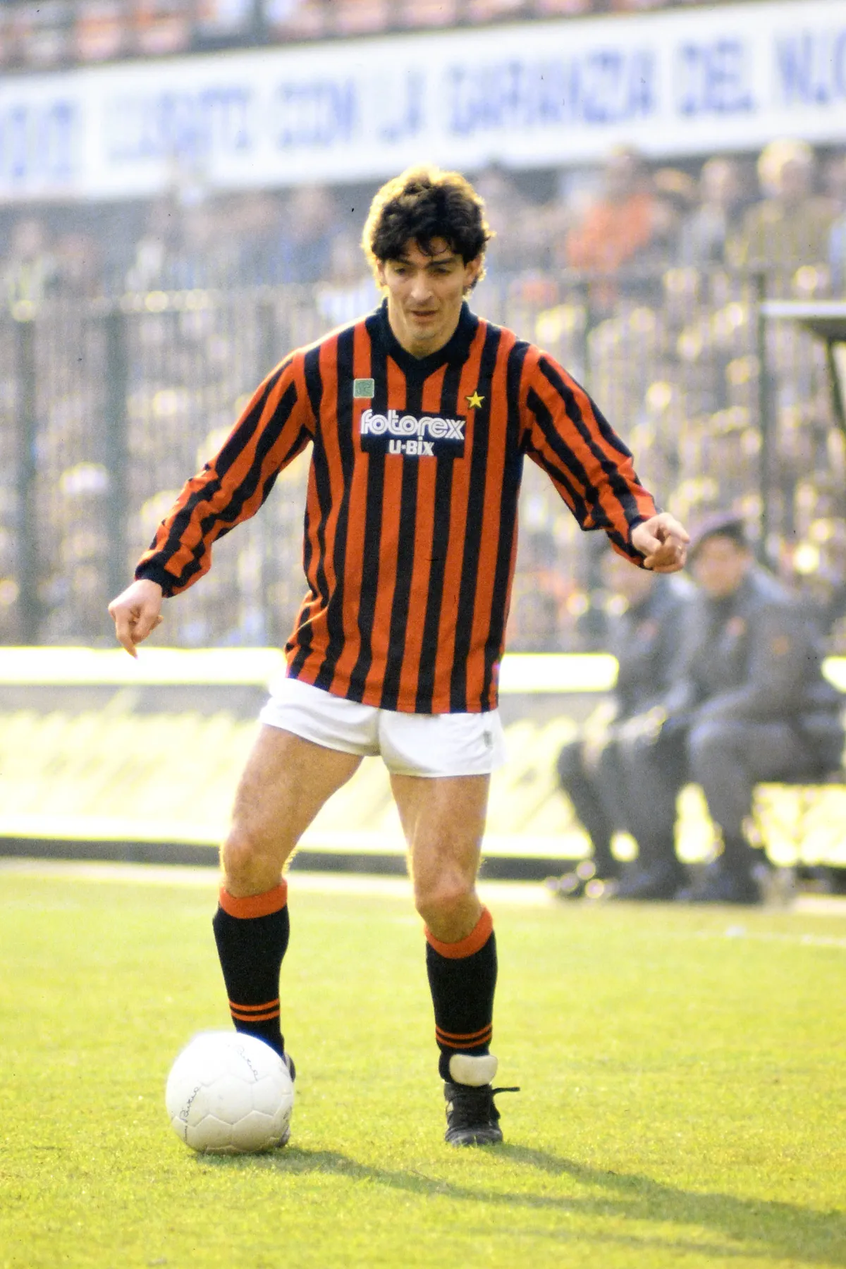 Serie A Championship 1985-86, Milan-Fiorentina, PAOLO ROSSI CAMPIONATO SERIE A 1985-86 MILAN-FIORENTINA PUBLICATIONxNOTx