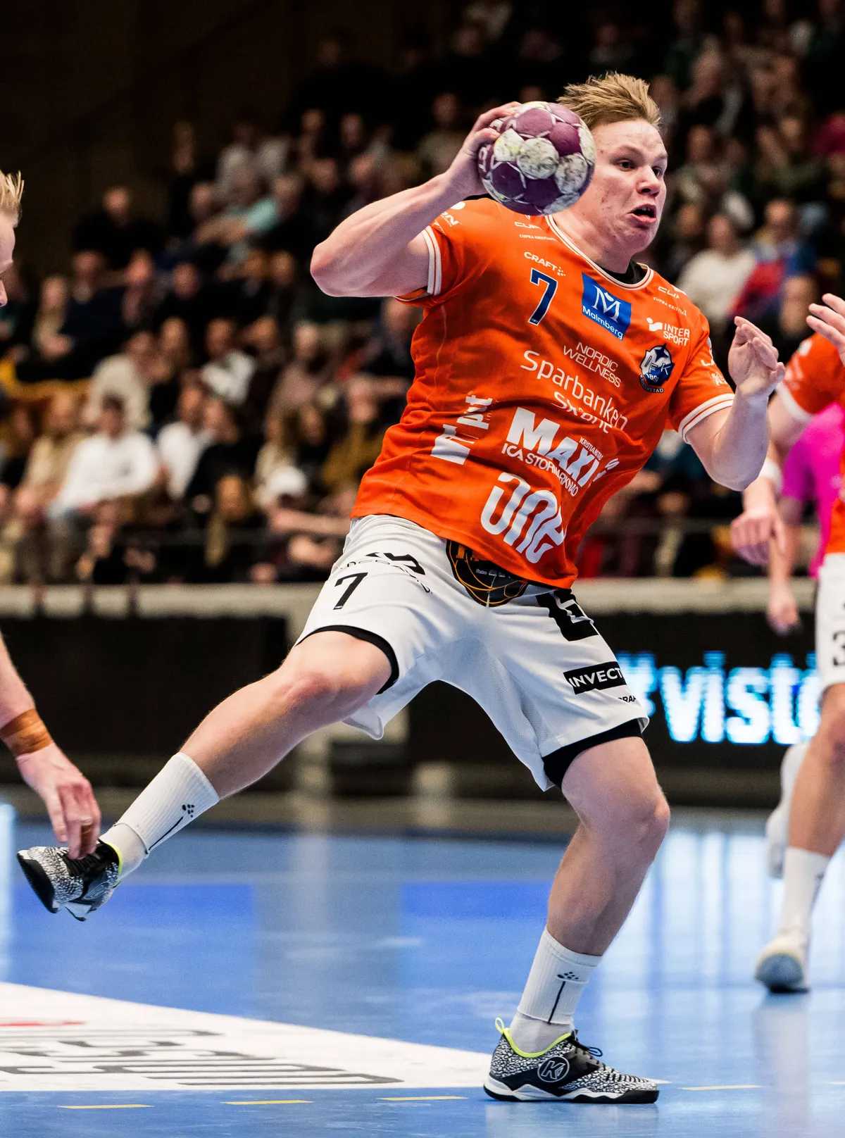 250205 IFK Kristianstads Axel Mansson under handbollsmatchen i Handbollsligan herr mellan OV Helsingborg och IFK Kristia
